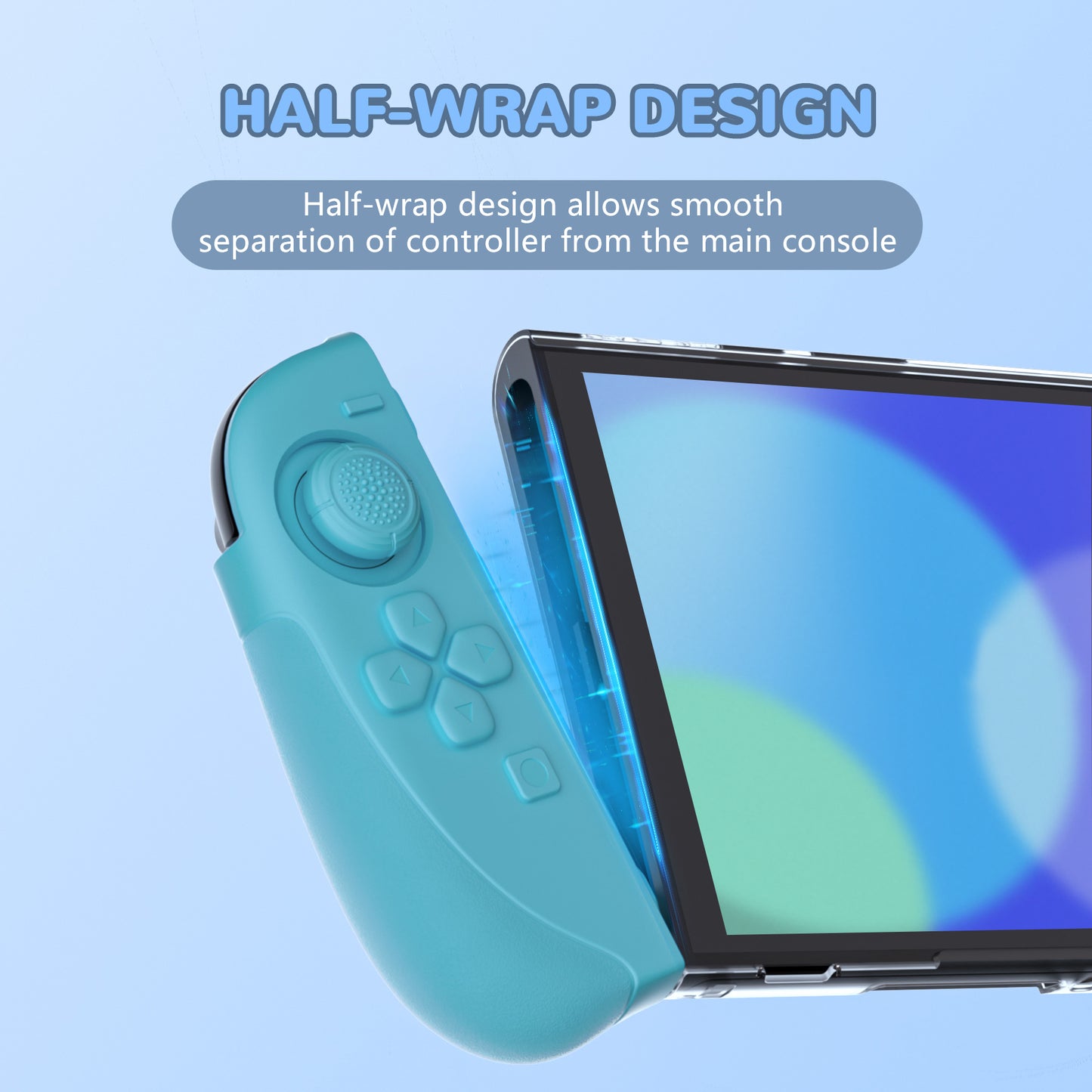 PlayVital Ranger Nintendo Switch 2（2025）対応保護カバー シリコングリップ＋PC製ハードカバーケース 折りたたみスタンド＆親指グリップキャップ付き ドック対応【クリアホワイト】