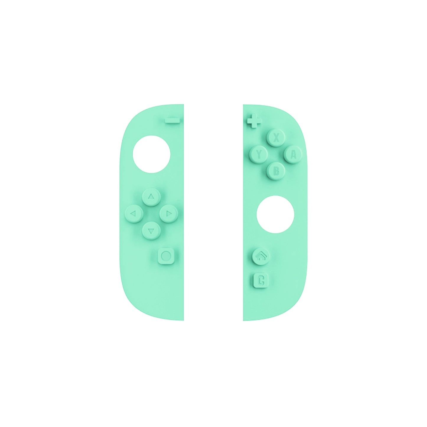 PlayVital Nintendo Switch 2 用 交換式ボタンカラーインサート 保護ケース用 Cuteソリッドカラーシリーズ＆ソリッドカラーシリーズ対応【ミントグリーン】