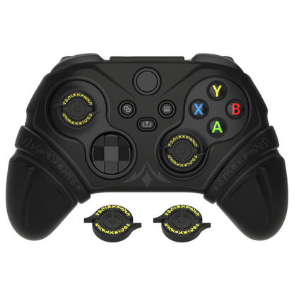 PlayVital Runes Edition シリコンカバースキン Xbox Series X/S コントローラー & Xbox Core ワイヤレスコントローラー用 サムグリップ＆ステッカー付き【ブラック】