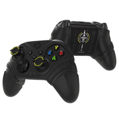 PlayVital Runes Edition シリコンカバースキン Xbox Series X/S コントローラー & Xbox Core ワイヤレスコントローラー用 サムグリップ＆ステッカー付き【ブラック】
