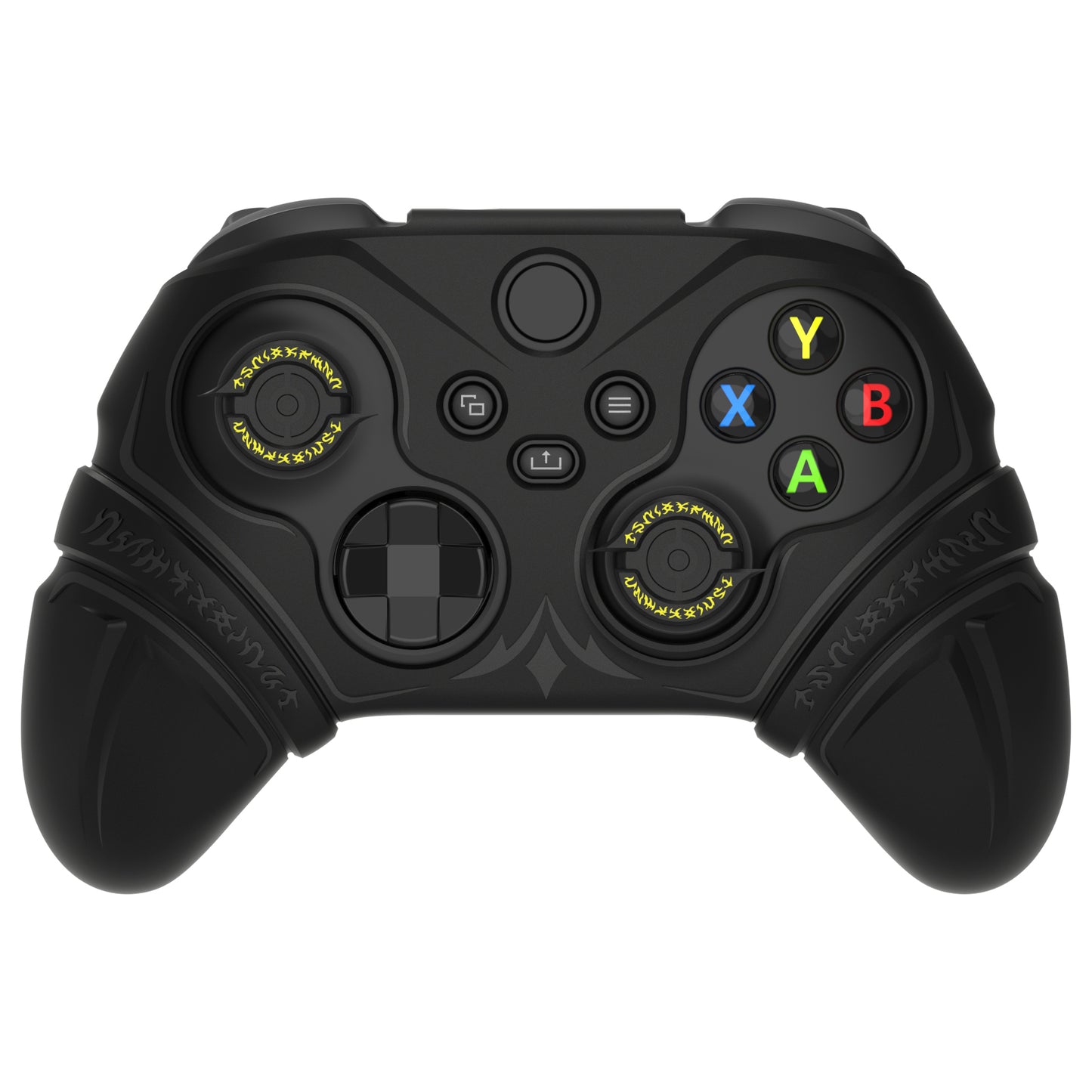 PlayVital Runes Edition シリコンカバースキン Xbox Series X/S コントローラー & Xbox Core ワイヤレスコントローラー用 サムグリップ＆ステッカー付き【ブラック】