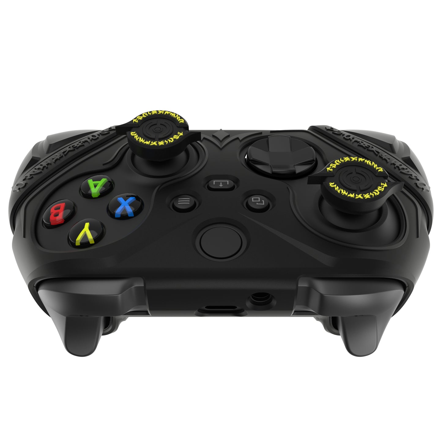 PlayVital Runes Edition シリコンカバースキン Xbox Series X/S コントローラー & Xbox Core ワイヤレスコントローラー用 サムグリップ＆ステッカー付き【ブラック】