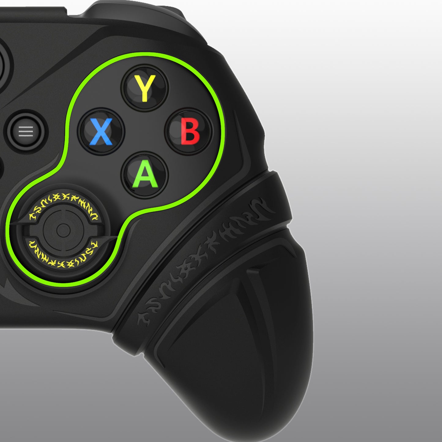 PlayVital Runes Edition シリコンカバースキン Xbox Series X/S コントローラー & Xbox Core ワイヤレスコントローラー用 サムグリップ＆ステッカー付き【ブラック】