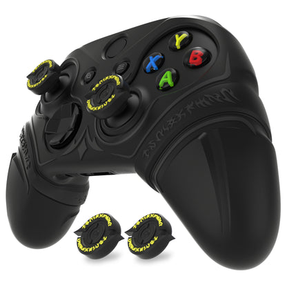 PlayVital Runes Edition シリコンカバースキン Xbox Series X/S コントローラー & Xbox Core ワイヤレスコントローラー用 サムグリップ＆ステッカー付き【ブラック】