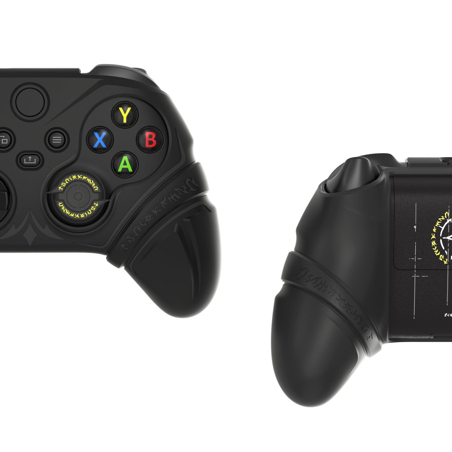 PlayVital Runes Edition シリコンカバースキン Xbox Series X/S コントローラー & Xbox Core ワイヤレスコントローラー用 サムグリップ＆ステッカー付き【ブラック】