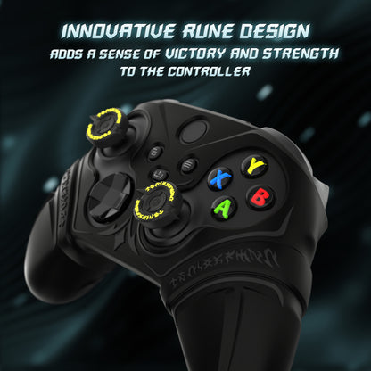 PlayVital Runes Edition シリコンカバースキン Xbox Series X/S コントローラー & Xbox Core ワイヤレスコントローラー用 サムグリップ＆ステッカー付き【ブラック】