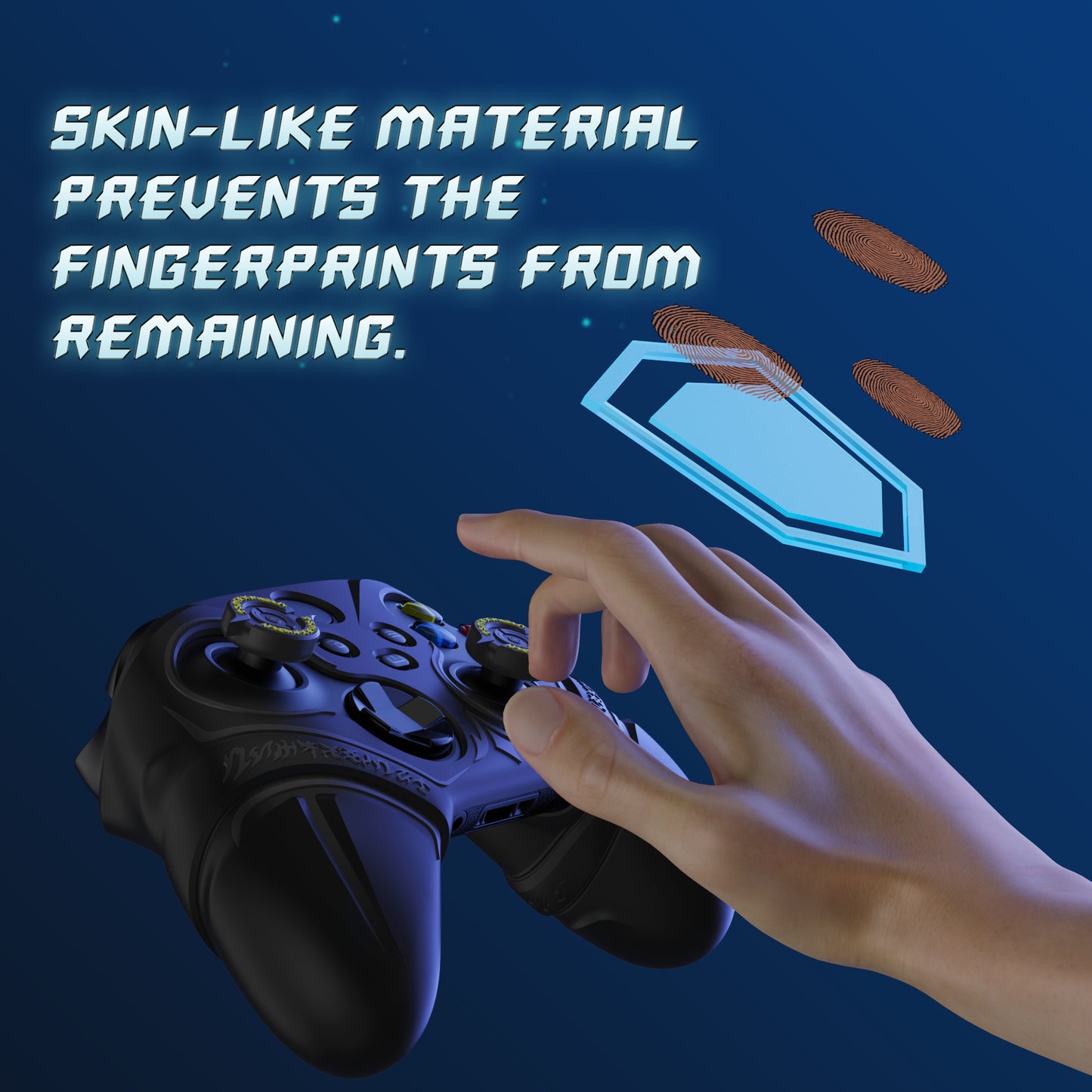PlayVital Runes Edition シリコンカバースキン Xbox Series X/S コントローラー & Xbox Core ワイヤレスコントローラー用 サムグリップ＆ステッカー付き【ブラック】