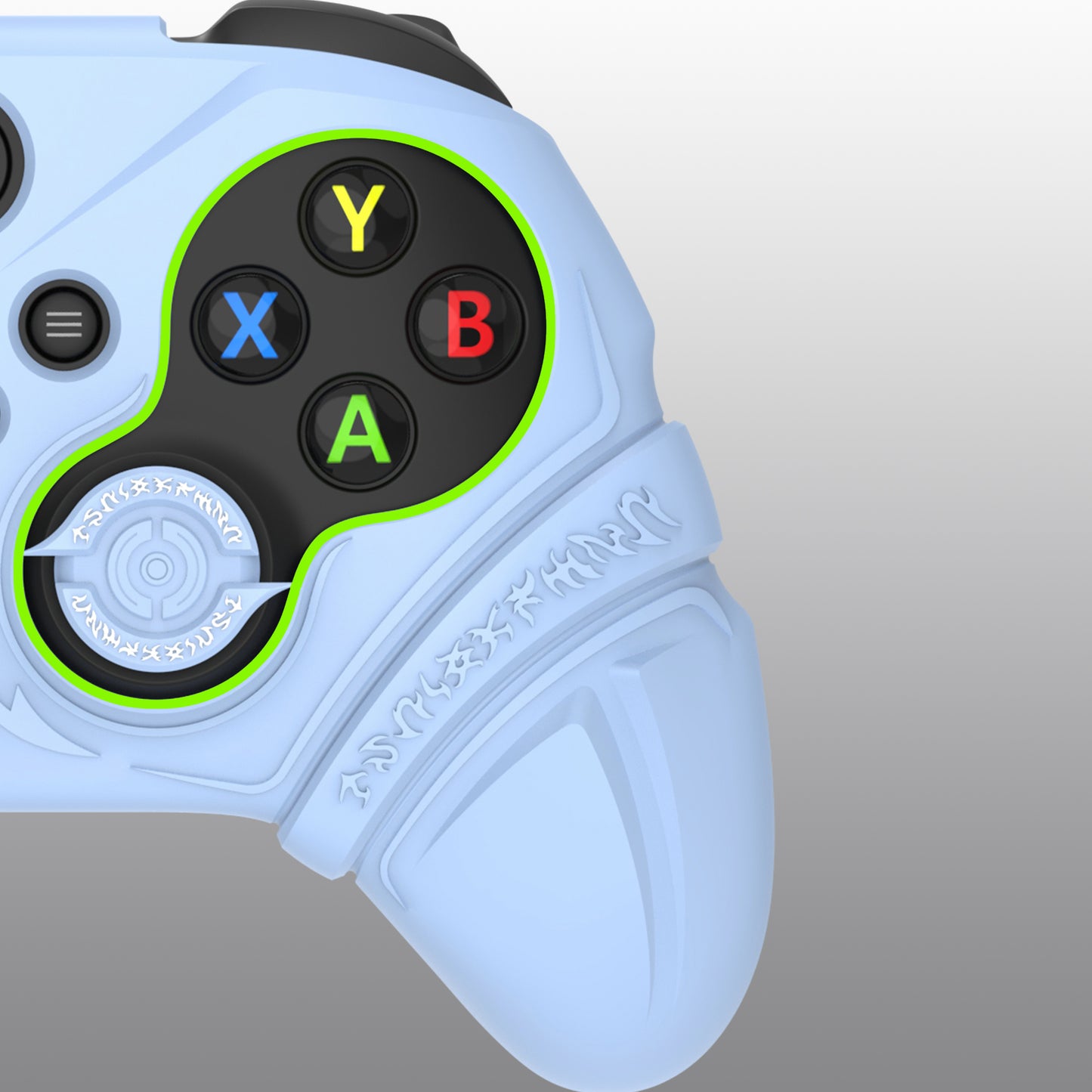 PlayVital Runes Edition シリコンカバースキン Xbox Series X/S コントローラー & Xbox Core ワイヤレスコントローラー用 サムグリップ＆ステッカー付き【ブルー】