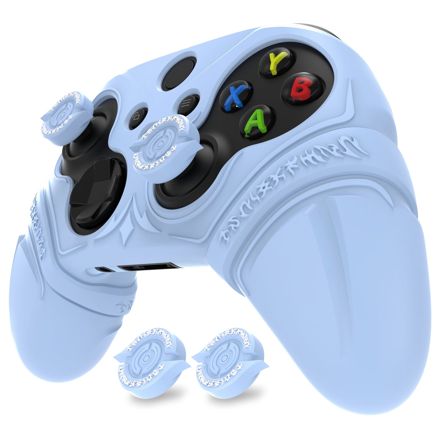 PlayVital Runes Edition シリコンカバースキン Xbox Series X/S コントローラー & Xbox Core ワイヤレスコントローラー用 サムグリップ＆ステッカー付き【ブルー】
