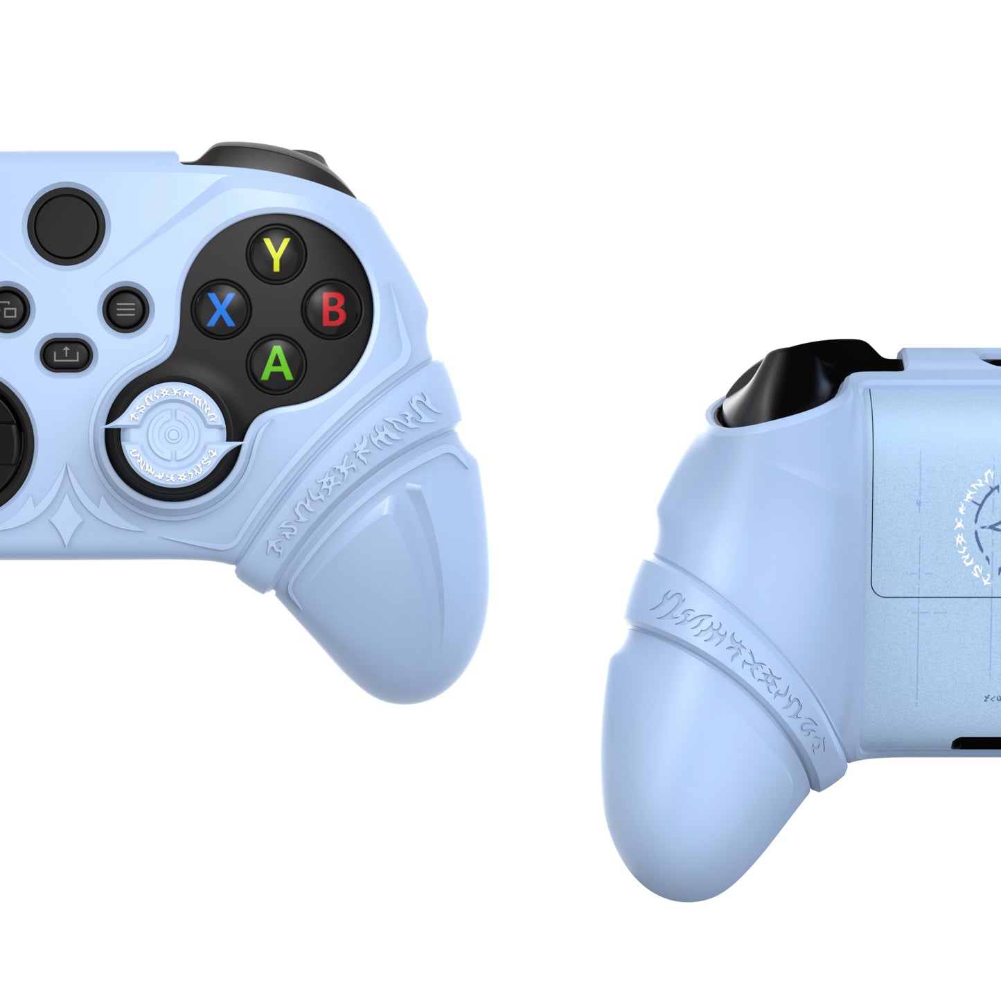 PlayVital Runes Edition シリコンカバースキン Xbox Series X/S コントローラー & Xbox Core ワイヤレスコントローラー用 サムグリップ＆ステッカー付き【ブルー】