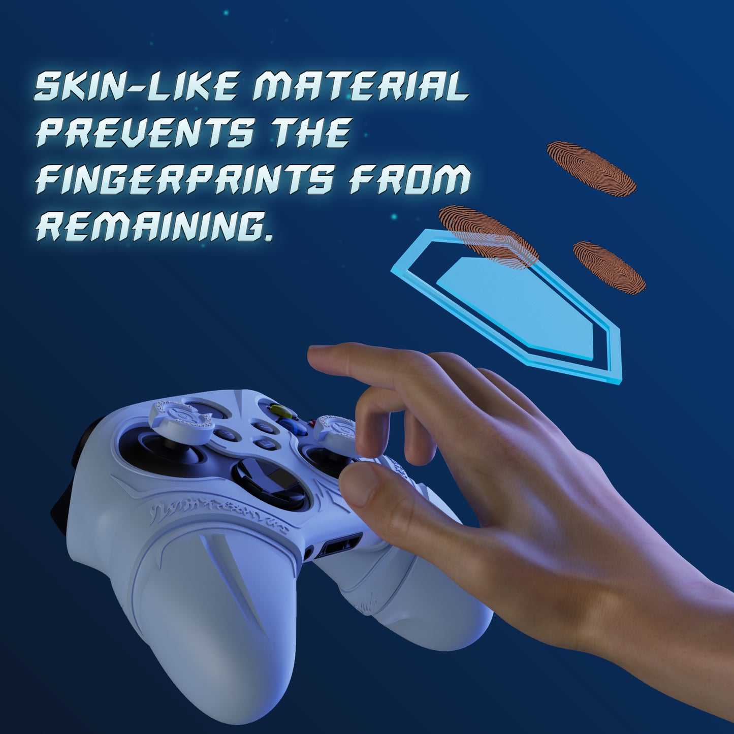 PlayVital Runes Edition シリコンカバースキン Xbox Series X/S コントローラー & Xbox Core ワイヤレスコントローラー用 サムグリップ＆ステッカー付き【ブルー】