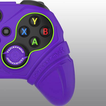 PlayVital Runes Edition シリコンカバースキン Xbox Series X/S コントローラー & Xbox Core ワイヤレスコントローラー用 サムグリップ＆ステッカー付き【パープル】