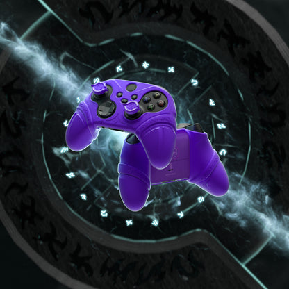 PlayVital Runes Edition シリコンカバースキン Xbox Series X/S コントローラー & Xbox Core ワイヤレスコントローラー用 サムグリップ＆ステッカー付き【パープル】