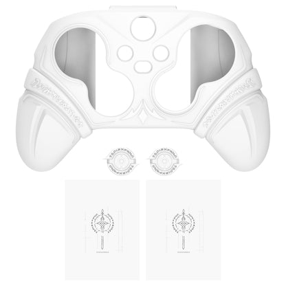 PlayVital Runes Edition シリコンカバースキン Xbox Series X/S コントローラー & Xbox Core ワイヤレスコントローラー用 サムグリップ＆ステッカー付き【ホワイト】