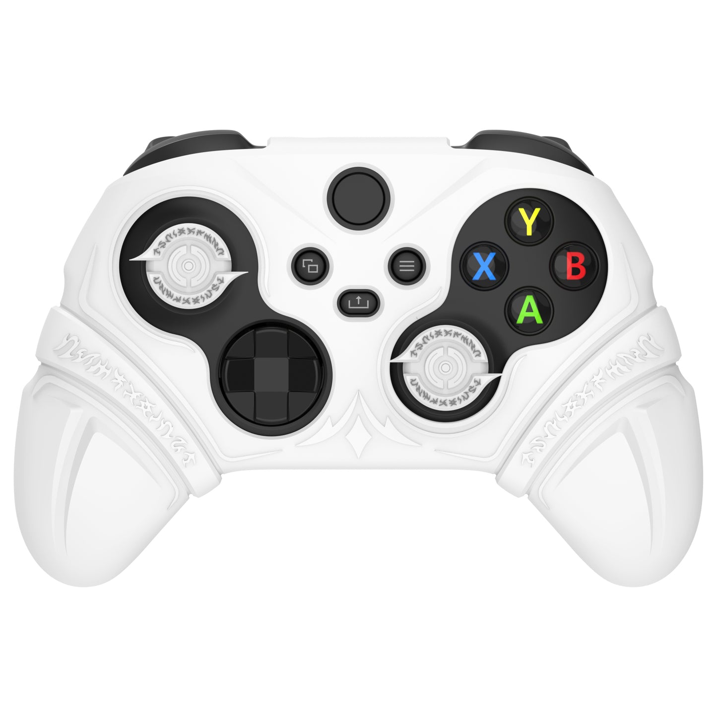 PlayVital Runes Edition シリコンカバースキン Xbox Series X/S コントローラー & Xbox Core ワイヤレスコントローラー用 サムグリップ＆ステッカー付き【ホワイト】