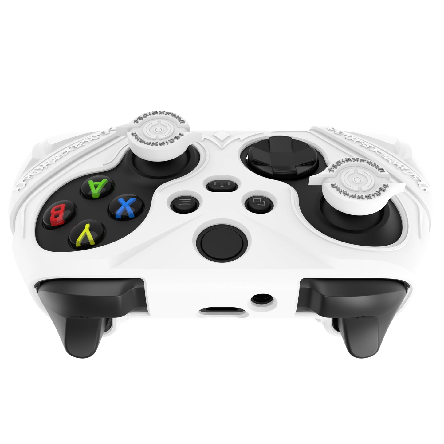 PlayVital Runes Edition シリコンカバースキン Xbox Series X/S コントローラー & Xbox Core ワイヤレスコントローラー用 サムグリップ＆ステッカー付き【ホワイト】