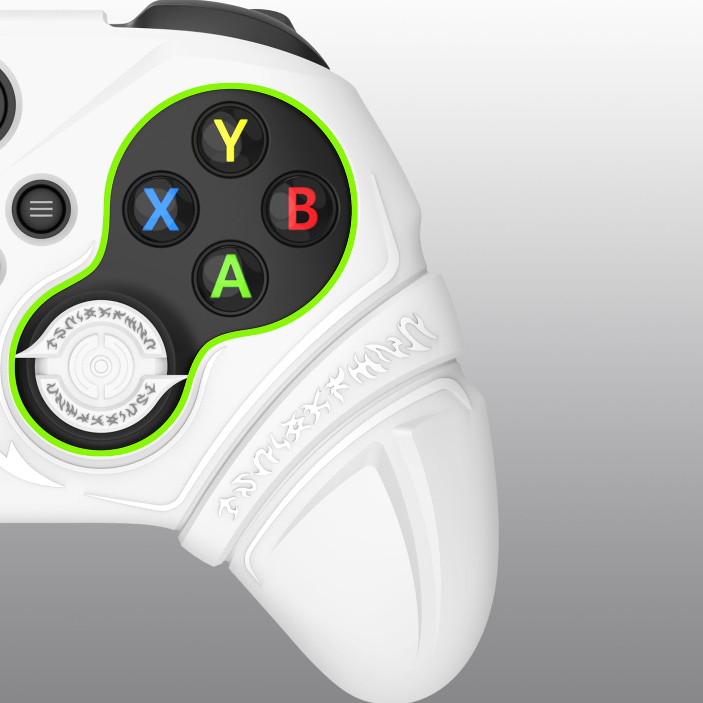 PlayVital Runes Edition シリコンカバースキン Xbox Series X/S コントローラー & Xbox Core ワイヤレスコントローラー用 サムグリップ＆ステッカー付き【ホワイト】
