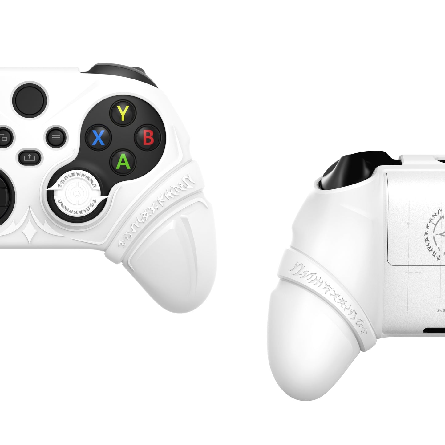 PlayVital Runes Edition シリコンカバースキン Xbox Series X/S コントローラー & Xbox Core ワイヤレスコントローラー用 サムグリップ＆ステッカー付き【ホワイト】