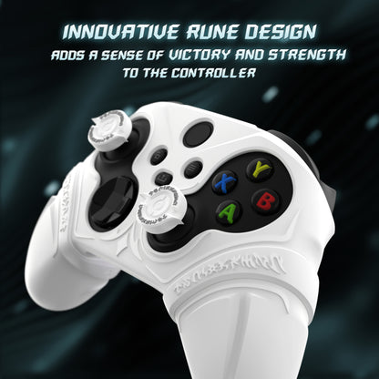 PlayVital Runes Edition シリコンカバースキン Xbox Series X/S コントローラー & Xbox Core ワイヤレスコントローラー用 サムグリップ＆ステッカー付き【ホワイト】