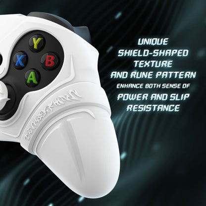 PlayVital Runes Edition シリコンカバースキン Xbox Series X/S コントローラー & Xbox Core ワイヤレスコントローラー用 サムグリップ＆ステッカー付き【ホワイト】