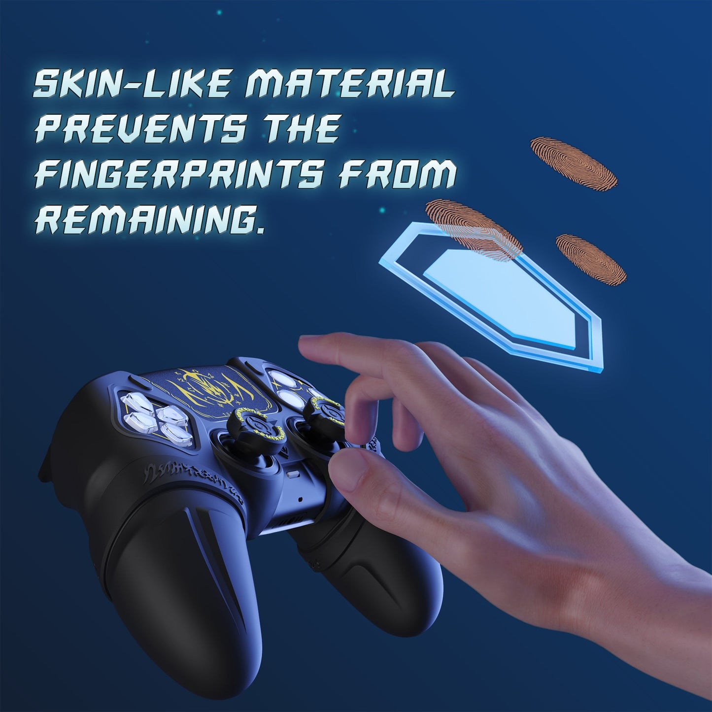 PlayVital Runes Edition Silicone Cover Skin for PS5 Controller with Thumb Grips & Touchpad Skin & D-pad Area Sticker, Compatible with PS5 Charging Dock - Black - FVEPFP001 PlayVital