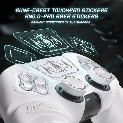 PlayVital Runes Edition Silicone Cover Skin for PS5 Controller with Thumb Grips & Touchpad Skin & D-pad Area Sticker, Compatible with PS5 Charging Dock - Black - FVEPFP001 (Copy) PlayVital