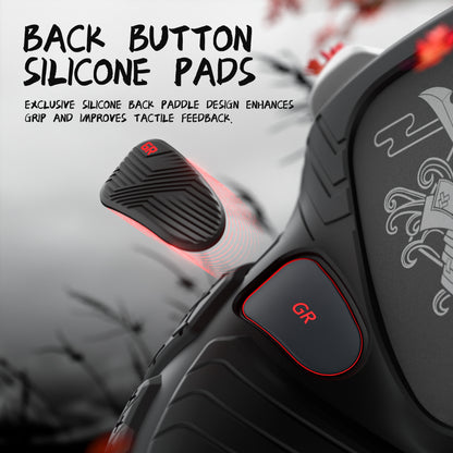 PlayVital 侍アーマーエディション シリコンケース for Switch 2 Pro コントローラー Nintendo Switch 2 Pro コントローラー用 衝撃吸収スキンカバー（背面ボタンキャップ＆スティックカバー＆ステッカー付き）【ブラック】