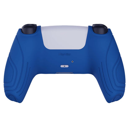 PlayVital Samurai Edition Anti-Slip Silicone Cover Skin with Thumb Grip Caps for PS5 Wireless Controller - Blue - BWPF008 PlayVital