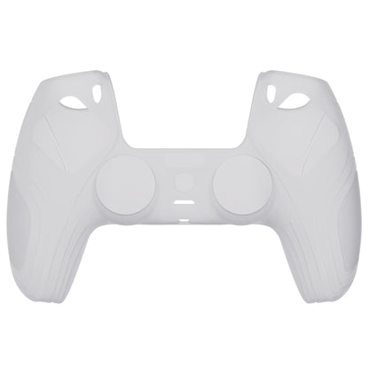 PlayVital Samurai Edition Anti-Slip Silicone Cover Skin with Thumb Grip Caps for PS5 Wireless Controller - Clear White - BWPF013 PlayVital