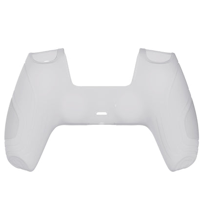 PlayVital Samurai Edition Anti-Slip Silicone Cover Skin with Thumb Grip Caps for PS5 Wireless Controller - Clear White - BWPF013 PlayVital