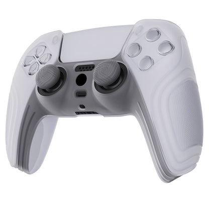 PlayVital Samurai Edition Anti-Slip Silicone Cover Skin with Thumb Grip Caps for PS5 Wireless Controller - Clear White - BWPF013 PlayVital