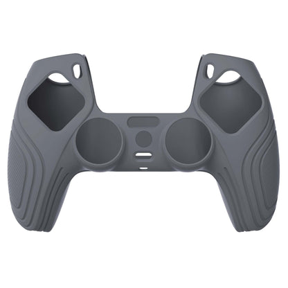 PlayVital Samurai Edition Anti-Slip Silicone Cover Skin with Thumb Grip Caps for PS5 Wireless Controller - Gray - BWPF006 PlayVital