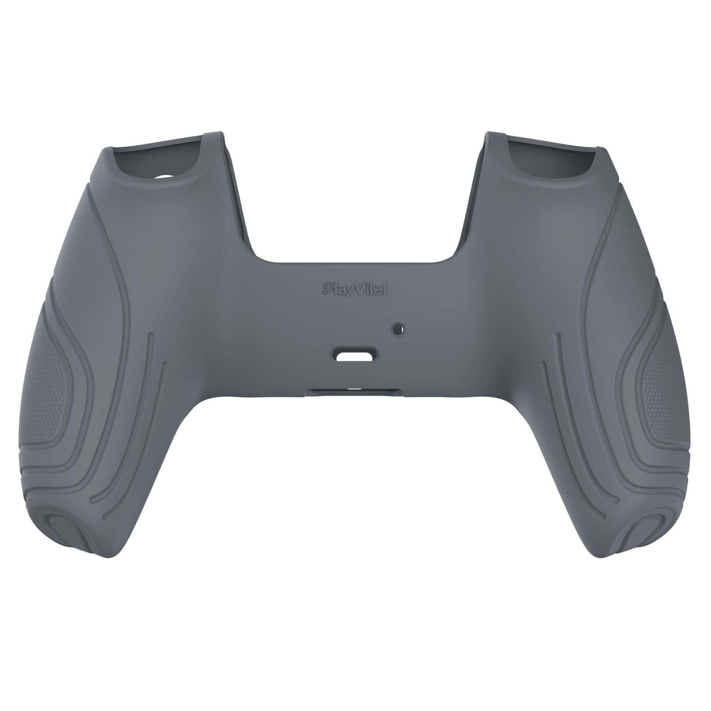 PlayVital Samurai Edition Anti-Slip Silicone Cover Skin with Thumb Grip Caps for PS5 Wireless Controller - Gray - BWPF006 PlayVital