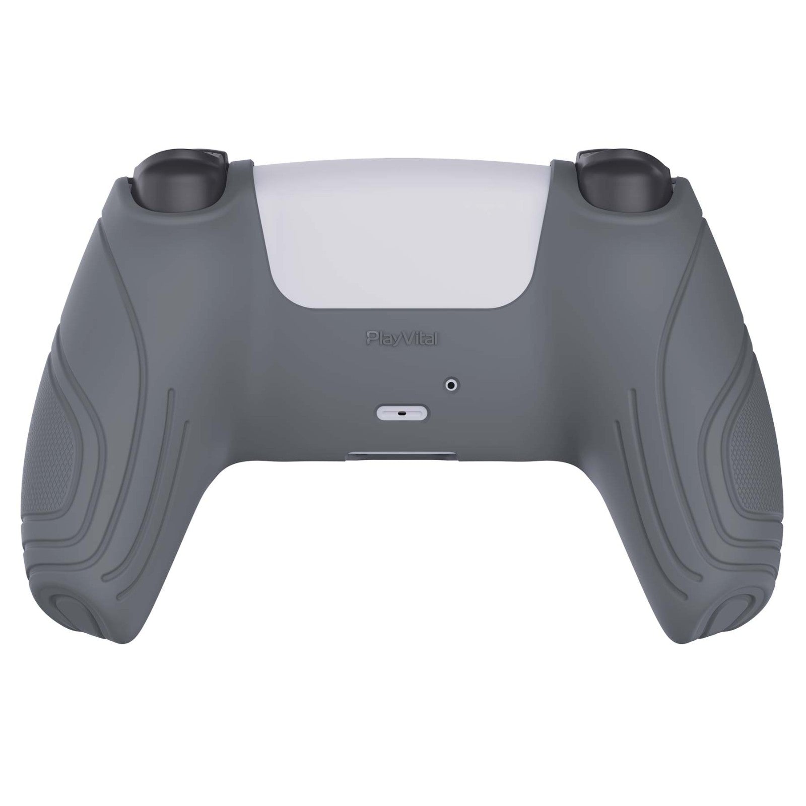 PlayVital Samurai Edition Anti-Slip Silicone Cover Skin with Thumb Grip Caps for PS5 Wireless Controller - Gray - BWPF006 PlayVital