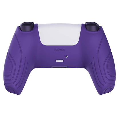 PlayVital Samurai Edition Anti-Slip Silicone Cover Skin with Thumb Grip Caps for PS5 Wireless Controller - Purple - BWPF007 PlayVital