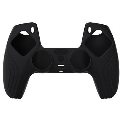 PlayVital Samurai Edition Anti-Slip Silicone Cover Skin with Thumb Grip Caps for PS5 Wireless Controller - Black - BWPF001 PlayVital