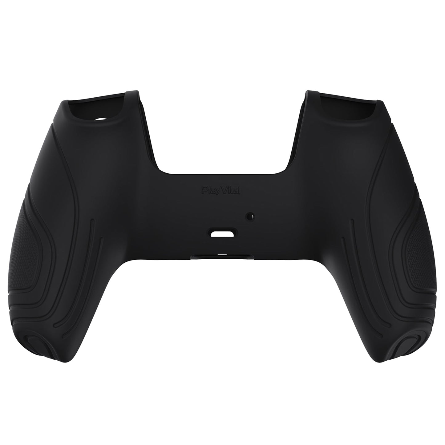 PlayVital Samurai Edition Anti-Slip Silicone Cover Skin with Thumb Grip Caps for PS5 Wireless Controller - Black - BWPF001 PlayVital