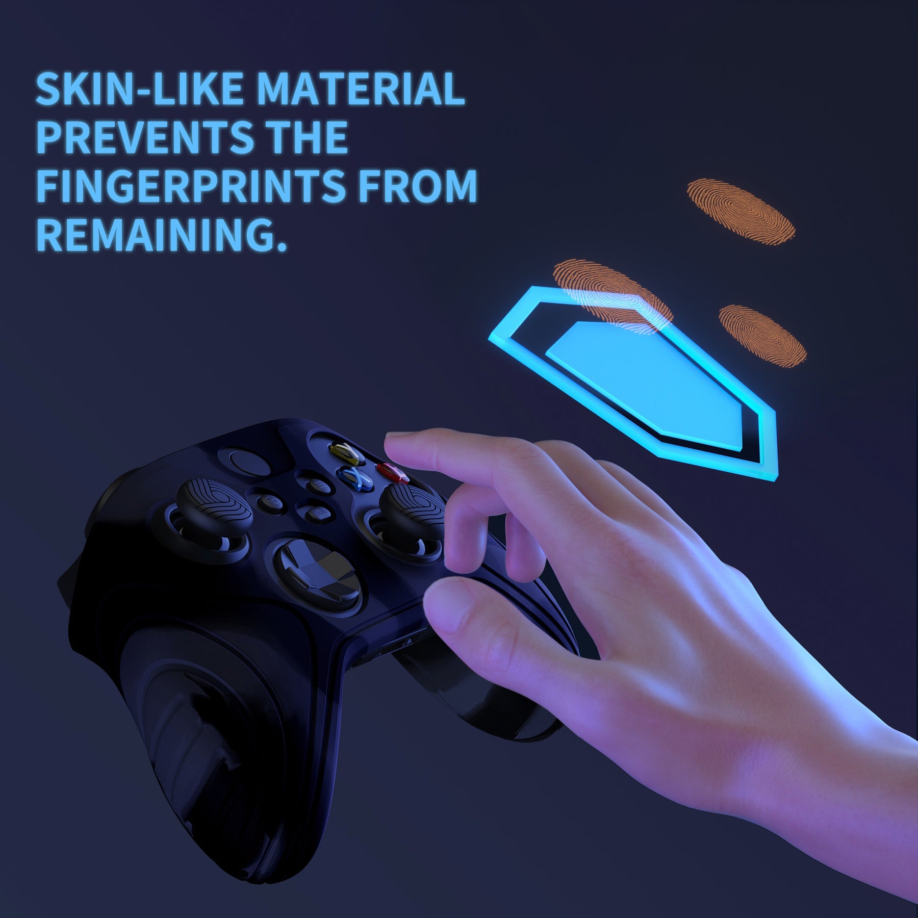 PlayVital Samurai Edition Anti-slip Silicone Cover Skin with Thumb Grip Caps for Xbox Series X/S Controller & Xbox Core Wireless Controller - Black & Blue - WAX3022 (Copy) PlayVital