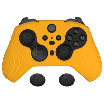 PlayVital Samurai Edition Anti Slip Silicone Case Cover for Xbox Elite Wireless Controller Series 2, Ergonomic Soft Rubber Skin Protector for Xbox Elite Series 2 with Thumb Grip Caps - Caution Yellow - XBE2M013 playvital