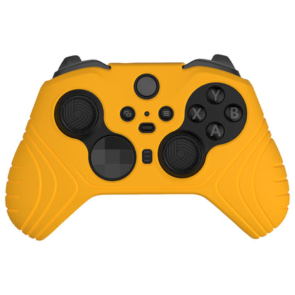 PlayVital Samurai Edition Anti Slip Silicone Case Cover for Xbox Elite Wireless Controller Series 2, Ergonomic Soft Rubber Skin Protector for Xbox Elite Series 2 with Thumb Grip Caps - Caution Yellow - XBE2M013 playvital