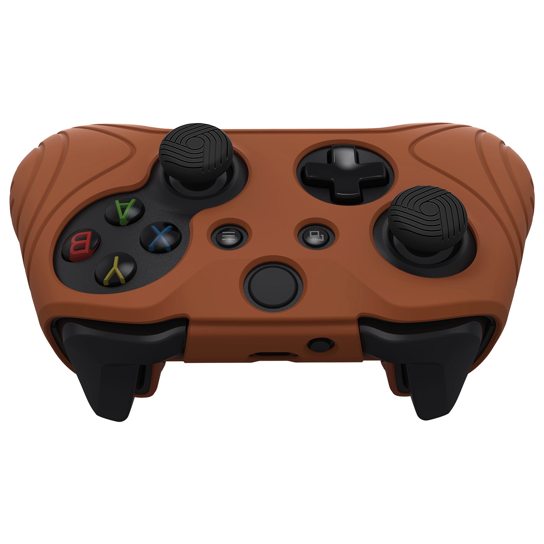 PlayVital Samurai Edition Anti Slip Silicone Case Cover with Thumb Grip Caps for Xbox One X/S Controller - Signal Brown - XOQ046 playvital