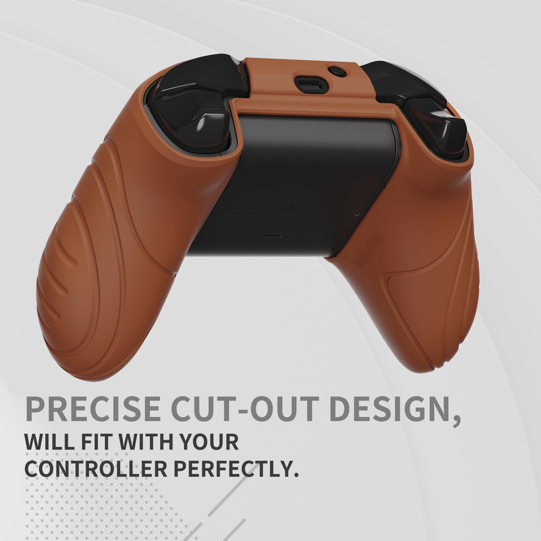 PlayVital Samurai Edition Anti Slip Silicone Case Cover with Thumb Grip Caps for Xbox One X/S Controller - Signal Brown - XOQ046 playvital