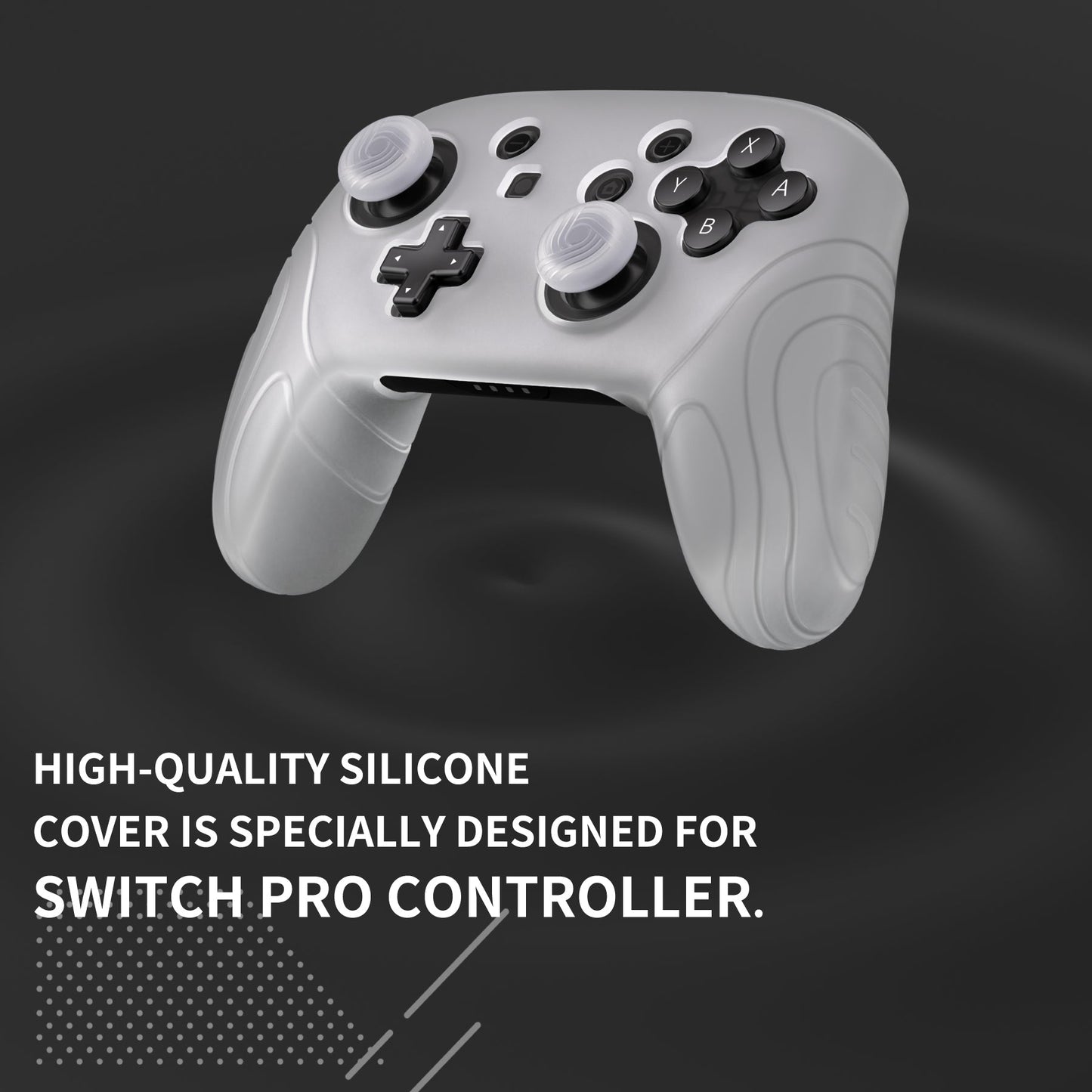 PlayVital Samurai Edition Ergonomic Anti-slip Silicone Skin Protective Case with Thumb Grip Caps for Nintendo Switch Pro Controller - Glow in Dark - Green - EBNPP007 PlayVital