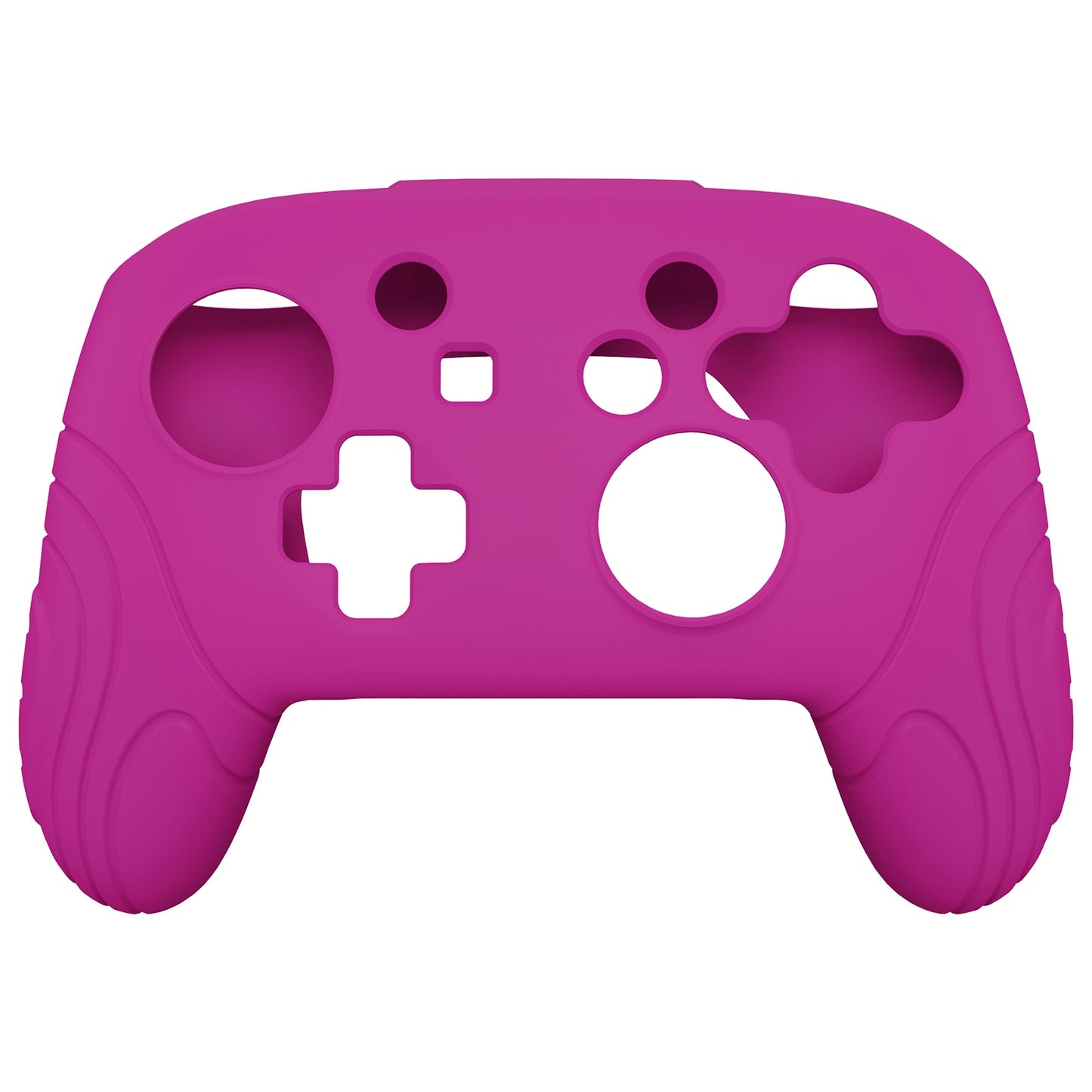 PlayVital Samurai Edition Ergonomic Silicone Skin Protective Case for Nintendo Switch Pro Controller, Soft Anti-slip Controller Grip Protector for Nintendo Switch Pro with Thumb Grip Caps - Neon Purple - EBNPP010 PlayVital