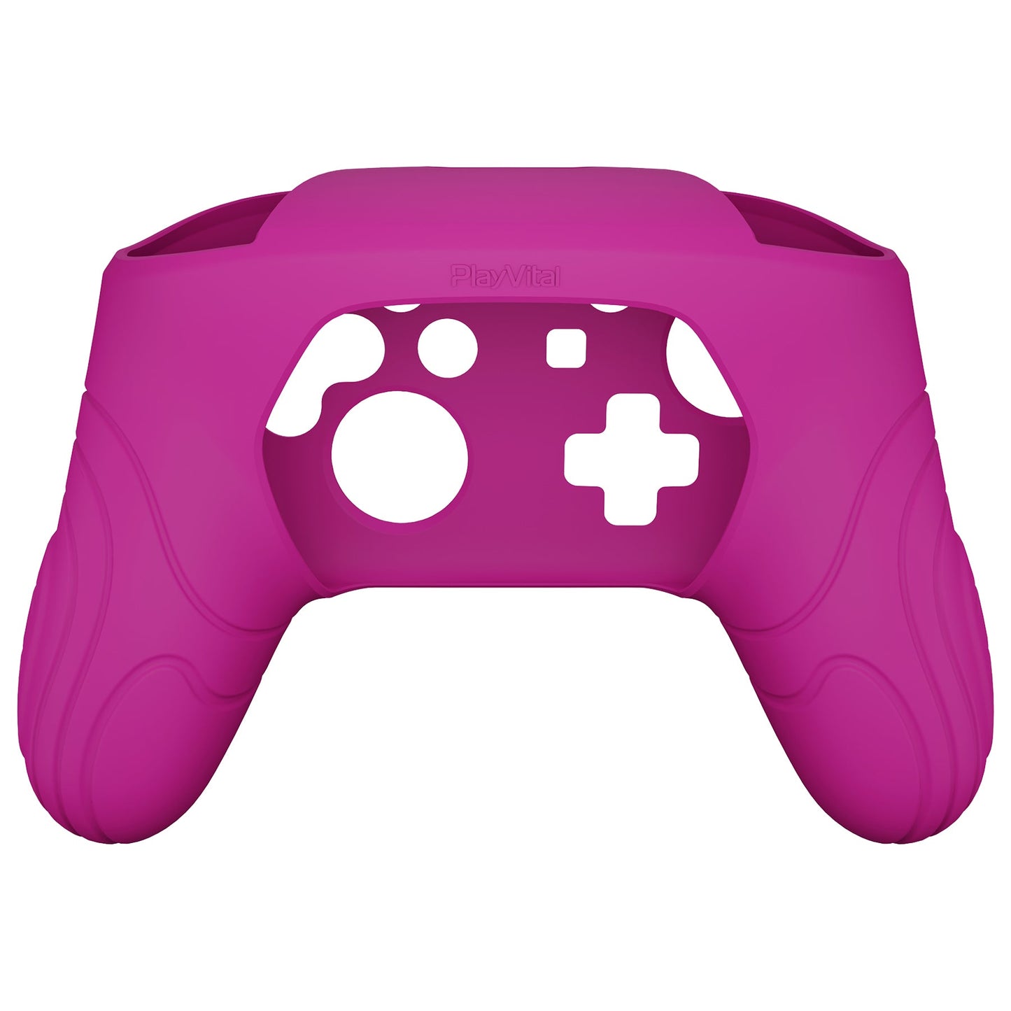 PlayVital Samurai Edition Ergonomic Silicone Skin Protective Case for Nintendo Switch Pro Controller, Soft Anti-slip Controller Grip Protector for Nintendo Switch Pro with Thumb Grip Caps - Neon Purple - EBNPP010 PlayVital