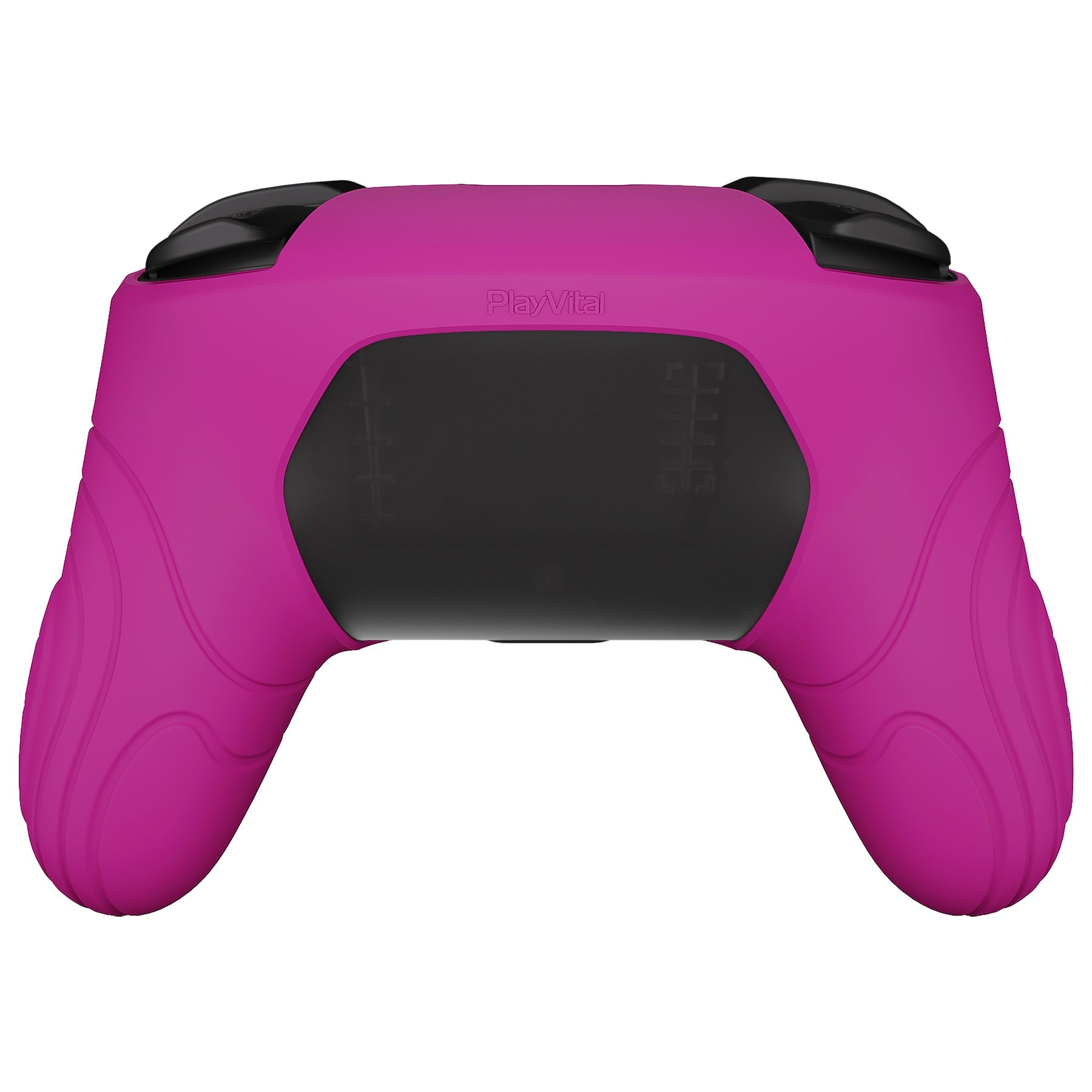 PlayVital Samurai Edition Ergonomic Silicone Skin Protective Case for Nintendo Switch Pro Controller, Soft Anti-slip Controller Grip Protector for Nintendo Switch Pro with Thumb Grip Caps - Neon Purple - EBNPP010 PlayVital