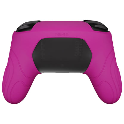 PlayVital Samurai Edition Ergonomic Silicone Skin Protective Case for Nintendo Switch Pro Controller, Soft Anti-slip Controller Grip Protector for Nintendo Switch Pro with Thumb Grip Caps - Neon Purple - EBNPP010 PlayVital