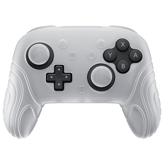 PlayVital Samurai Edition Switch 2 Proコントローラー用 保護シリコンケース 背面ボタンキャップ＆親指グリップ付き【クリアホワイト】