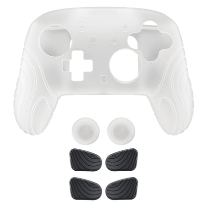 PlayVital Samurai Edition Switch 2 Proコントローラー用 保護シリコンケース 背面ボタンキャップ＆親指グリップ付き【クリアホワイト】