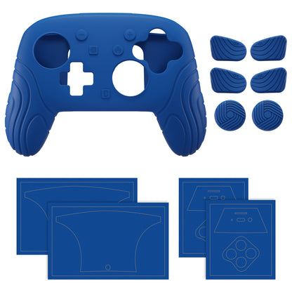 PlayVital Samurai Edition Switch 2 Proコントローラー用 保護シリコンケース 背面ボタンキャップ＆親指グリップ＆ステッカー付き【ブルー】